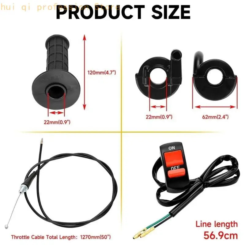 Upgraded Throttles Cable Assembly Combining Ergonomic Grip and Fast Engine Cutoff Suitable For 50 250CC Motorized Cycles H8WE Quake