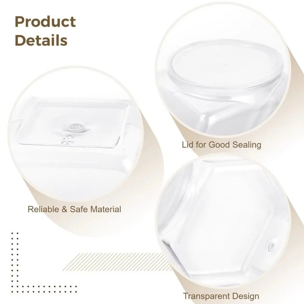 Portable Hexagonal Candy Cookie Jar Plastic with Lid Packaging Jars Sealed High-capacity Food Storage Container Kitchen Supplies Quake