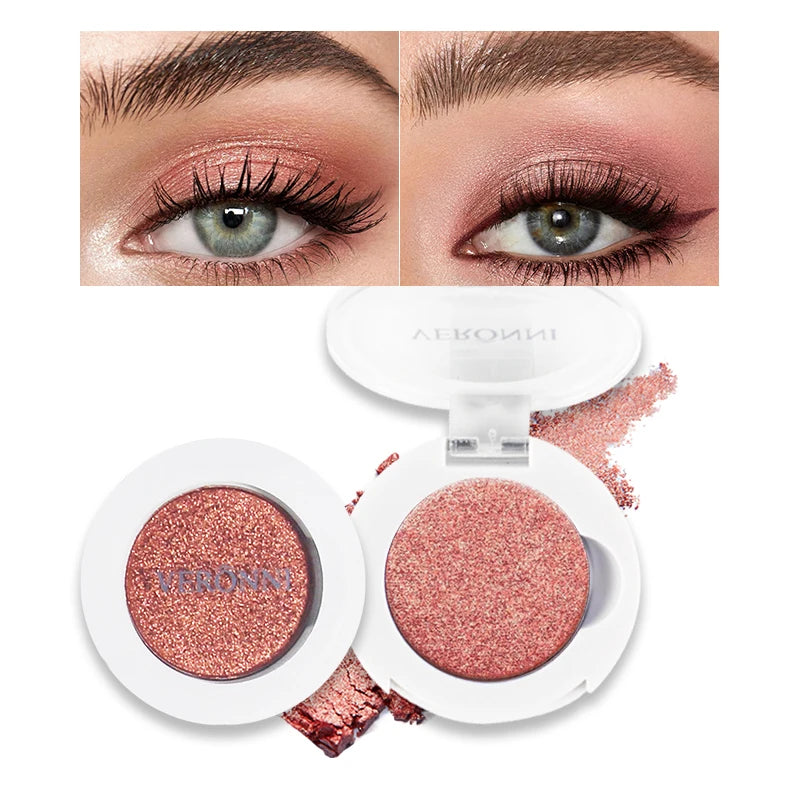 Monochrome Fashion Shimmer Glitter EyeShadow Makeup Pigment Pearlescent Brightening High Light Powder Eyeshadow Lasting Cosmetic Quake E112