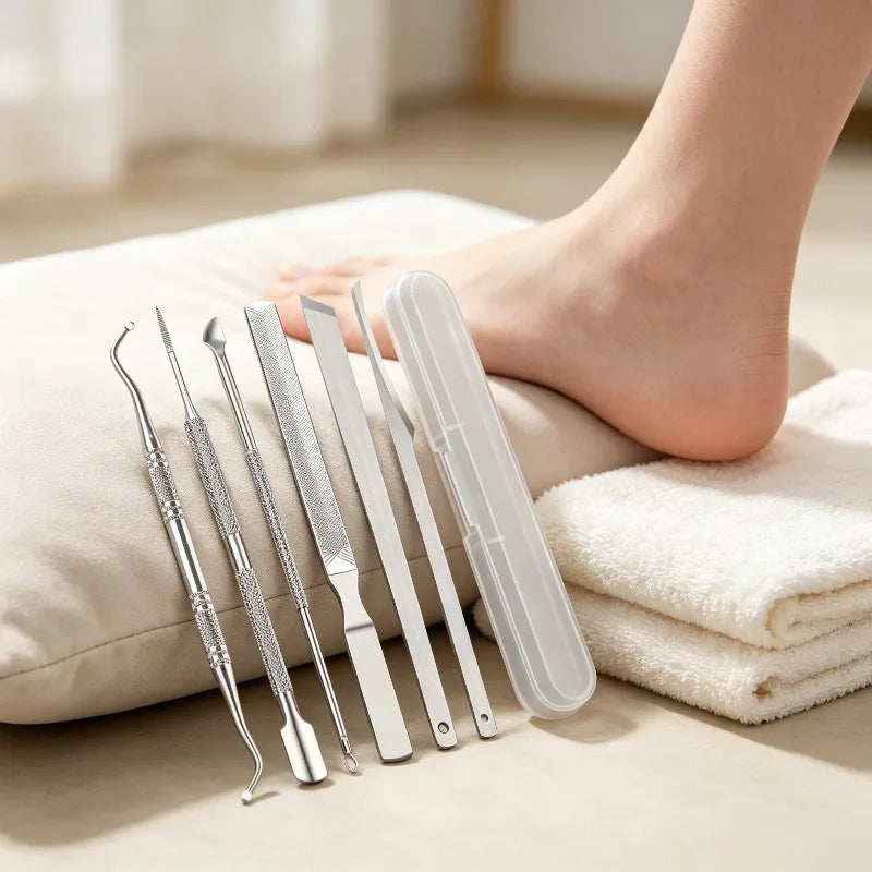 1set Stainless Steel Pedicure Tools Multi-functional Foot Care Professional Nail Clipper Manicure Kit Quake