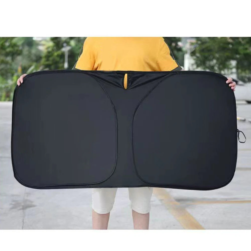 1x Car Windshield Direct Installation Foldable Cover Front Glass UV Block Sun Visor Shield Sunshade 140 * 80cm Quake