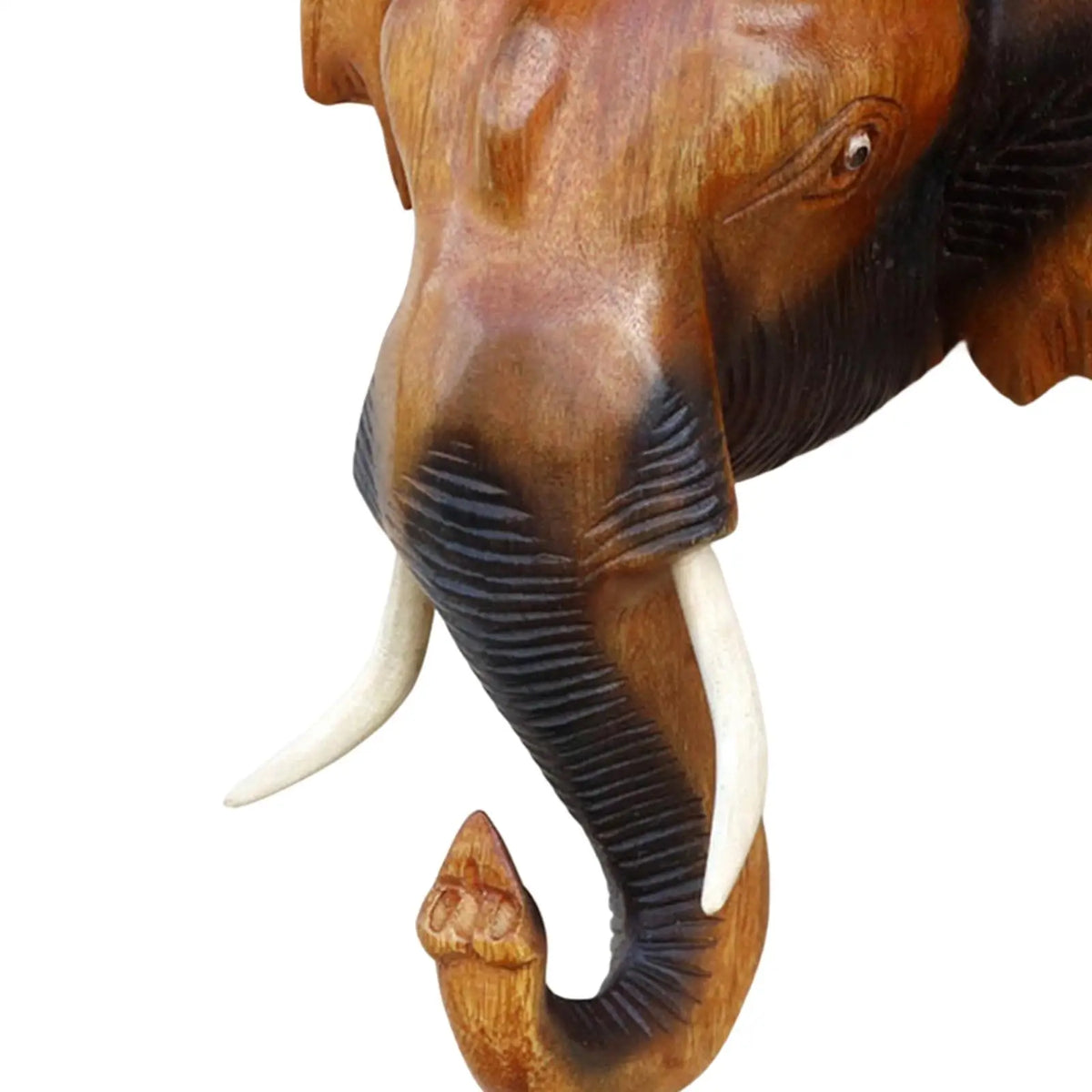 Sculpture, Elephant Head, Wall Decor, Durable Collectible, Decorative Wooden Quake