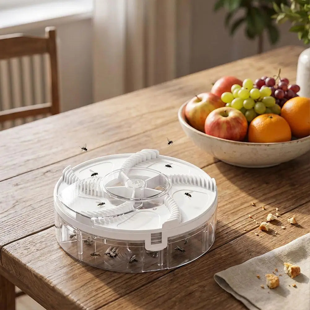 USB Electric Fly Trap Indoor Fly Catcher with Bait Silent Automatic Strong Suction Insect Trap for Kitchen Bedroom Pest Control Quake