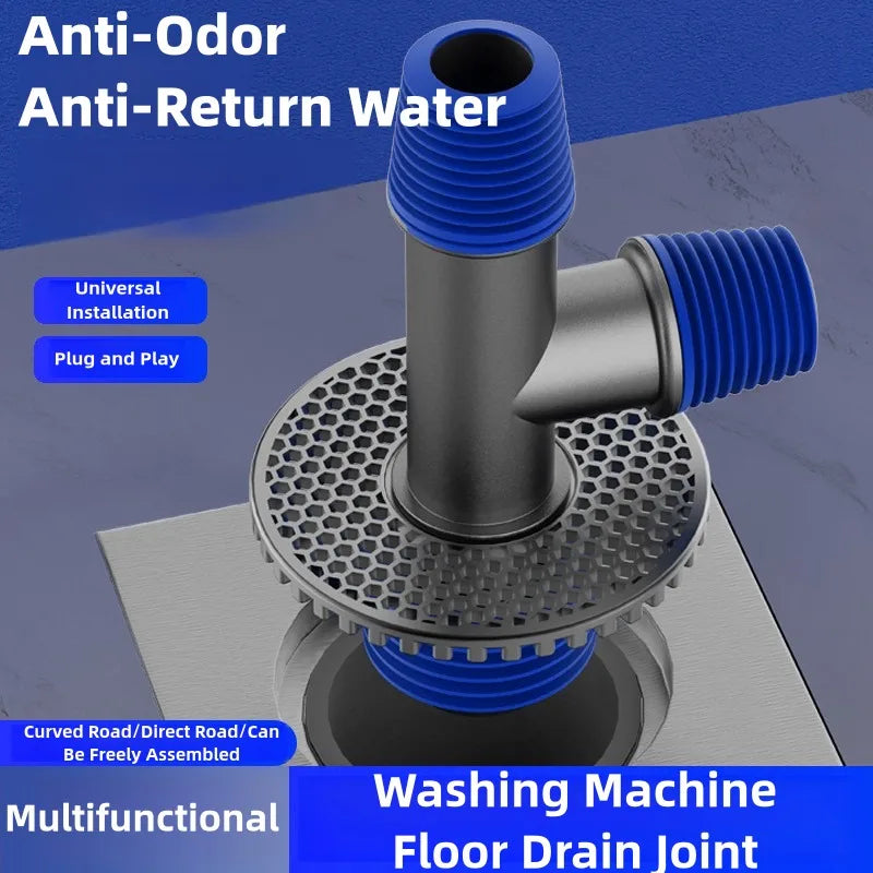 Universal Washing Machine Floor Drain 2 in 1 Sewer Drain Connector Sink Sewer Washroom Accessories Hose Adapter Disposer Quake