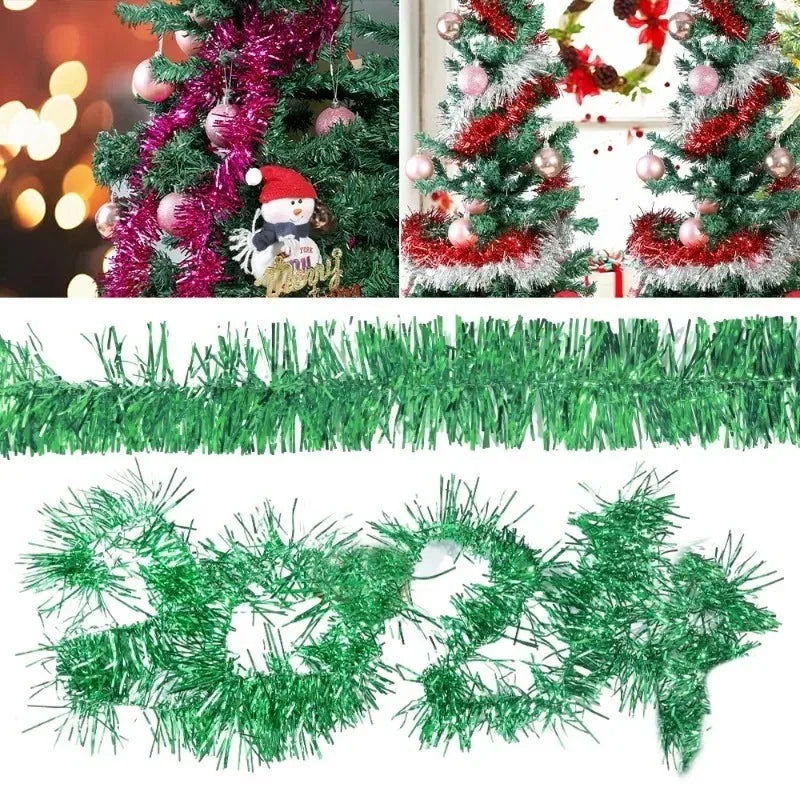 1.5M Colorful Strips for Christmas Tree Decoration Ribbon Garland Ornaments Christmas Bar Tops Wedding Party Decoration Supplies Quake