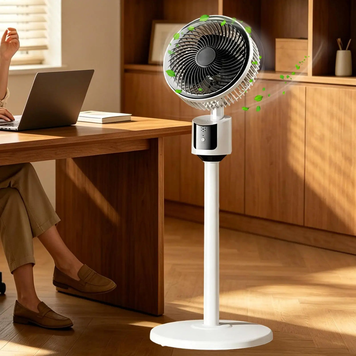 Floor Fans for Home 3 Speed Quiet Large Air Circulation Standing Cooling Fan Room Standing Powerful for Bedroom Study Office Quake