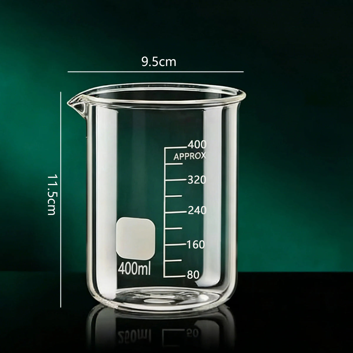 YWDL Heat Resistant Borosilicate Glass Beaker Measuring Cup Thick Glass Measuring Jug for Lab & Kitchen Multiple Capacity Quake 400ml 50-1000ml