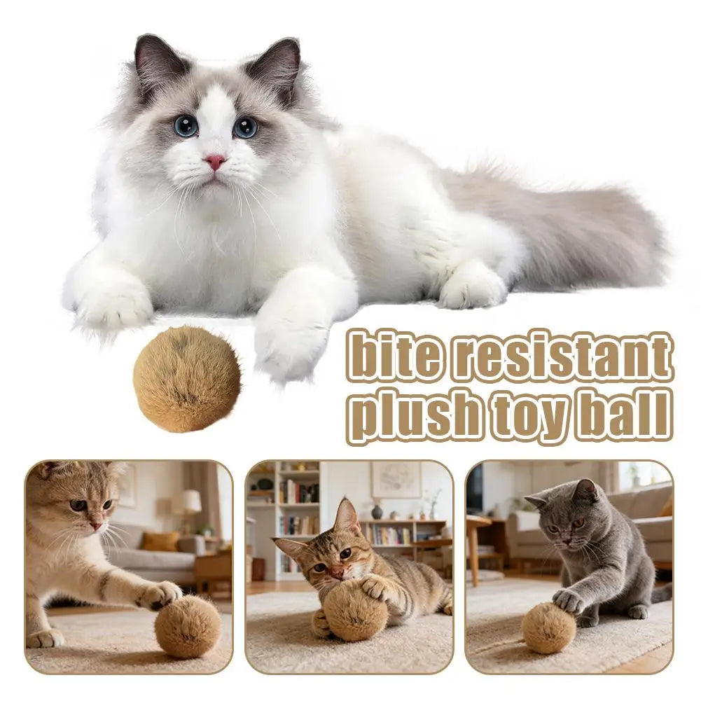 Premium Cat Enrichment Set: 6 Durable Rabbit Fur Balls With Dual Herbal Infusion For Sensory Stimulation And Solo Hunting Fun Quake