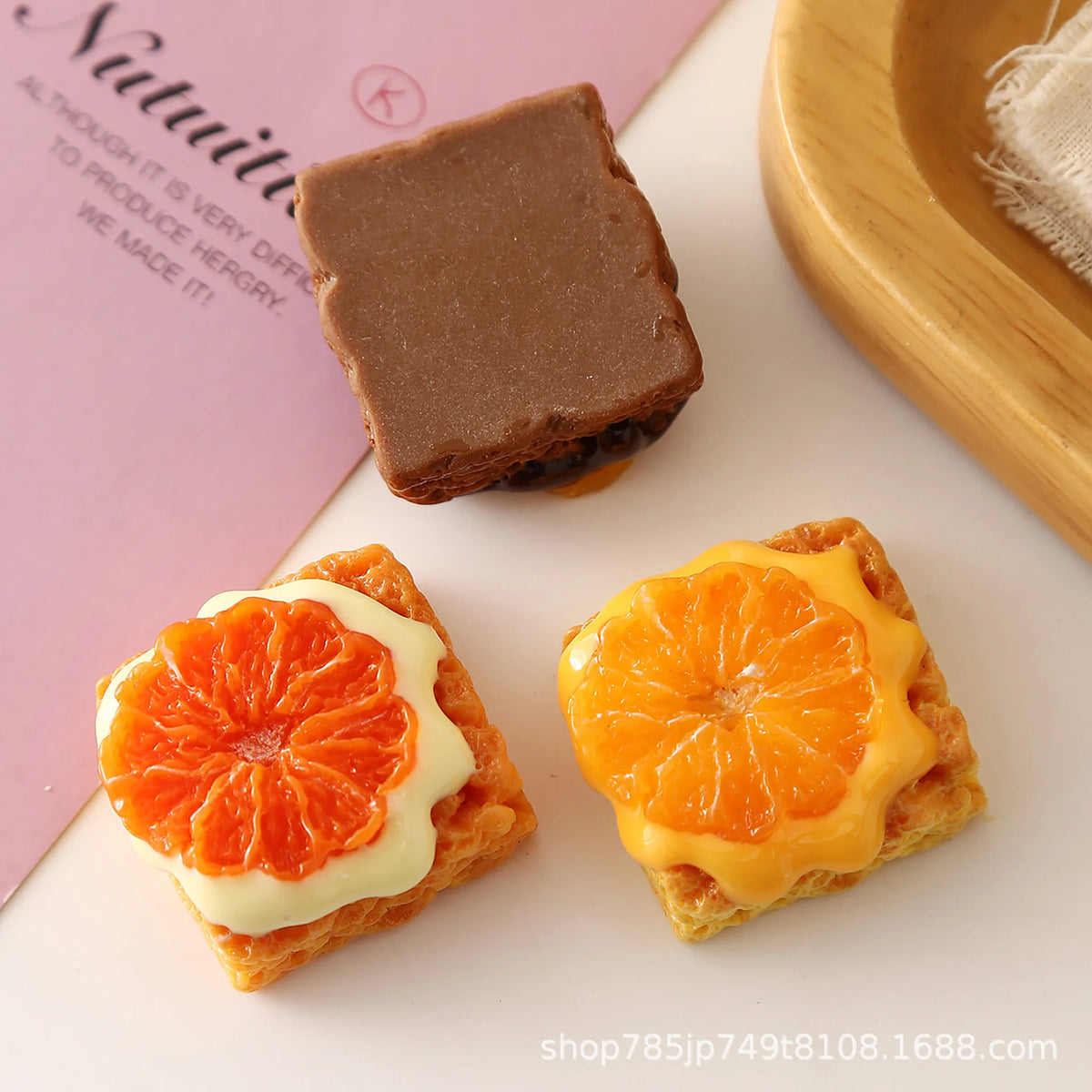 5pcs Sweet Resin Kawaii Orange Cream Toast Flatback For Simulation Food Play Toys Cabochon DIY Crafts Decoration Accessories Quake