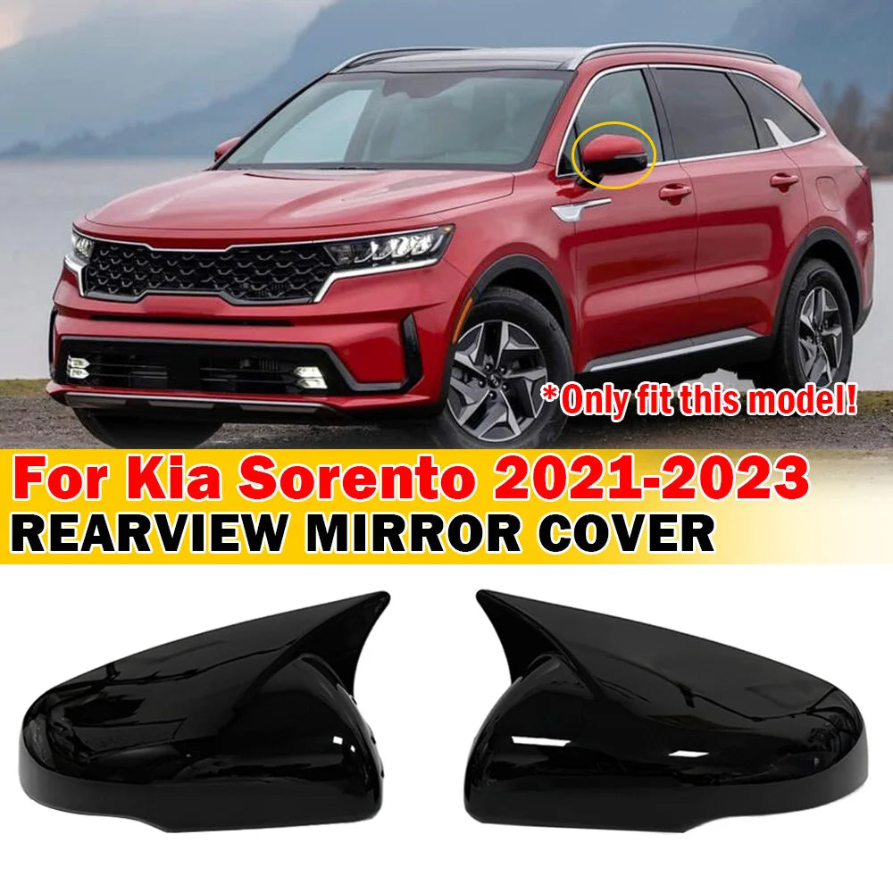 For Kia Sorento 2021 2022 2023 Car Rearview Side Mirror Cover Wing Cap Exterior Door Rear View Case Trim Sticker Carbon Fiber Quake