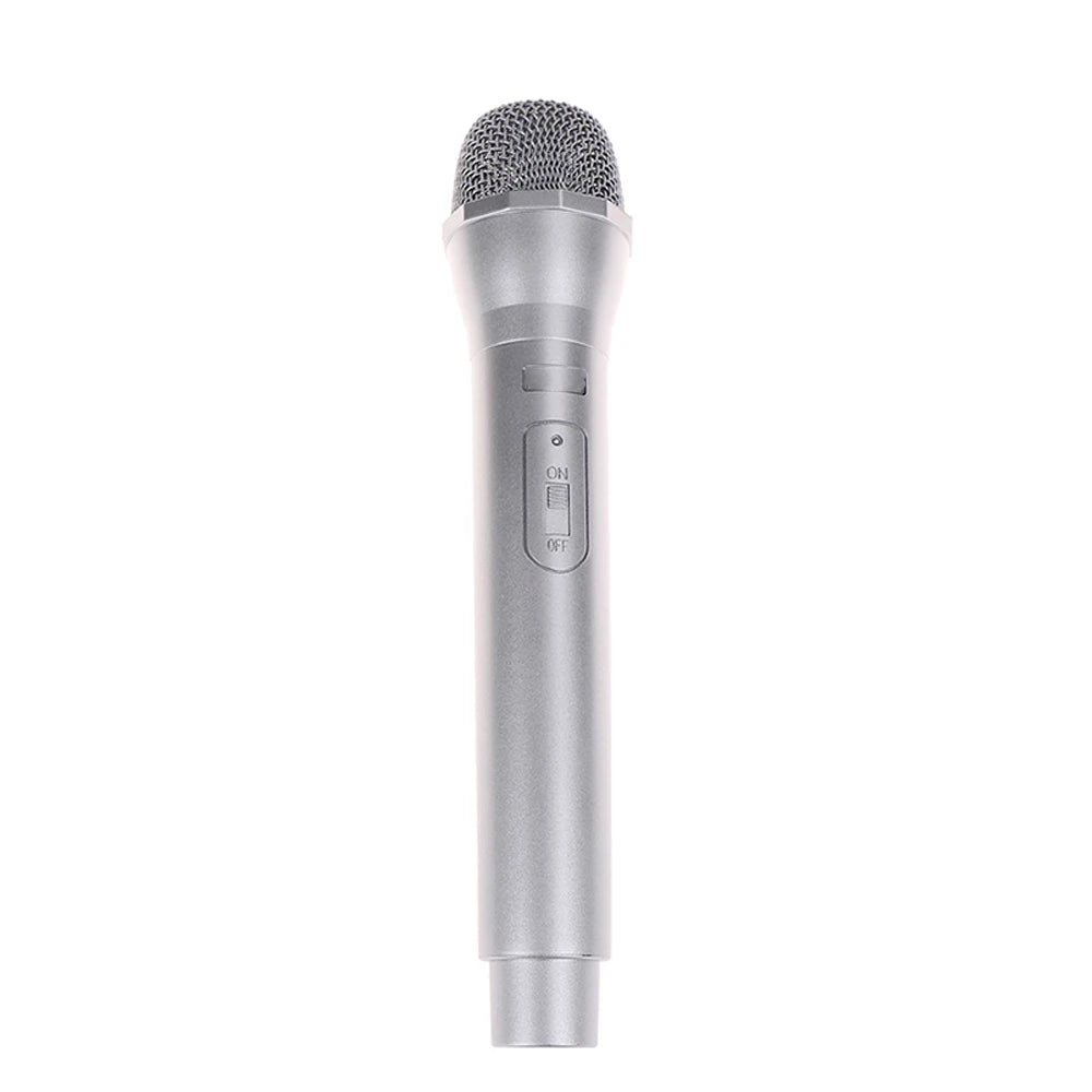 Microphone Prop Fake Plastic Microphone Kids Toys Party Favors Home Decoration Ornaments Quake silvery