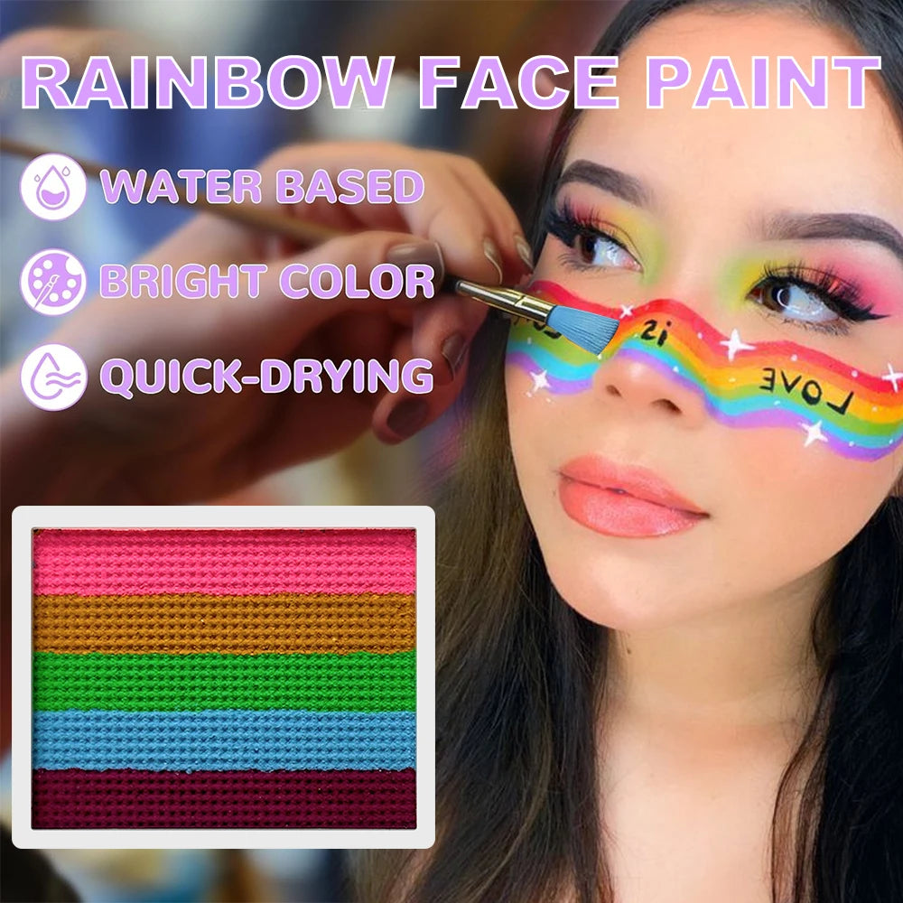 8G 12 Color Water Monochromatic Face Body Painting Palette Festive Washable face and body paint Makeup Costume Body Partie Quake
