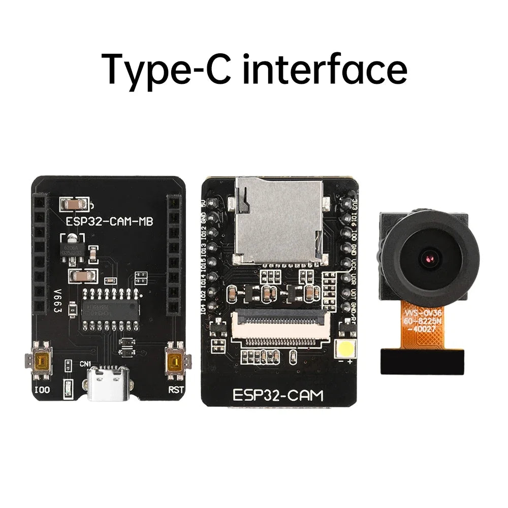 2.0MP ESP32-S Module OV2640 Camera Module Expansion Module ESP32-CAM WIFI BT Development Board Ultra-low Power Consumption Quake D 3PCS