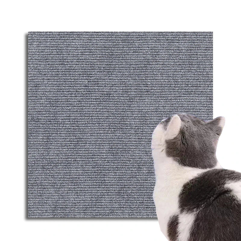 Trimmable Self-Adhesive Cat Scratch Mat – Protect Your Furniture and Walls from Scratching with This Easy-to-Use Solution Quake Light grey 11.82in x 23.6