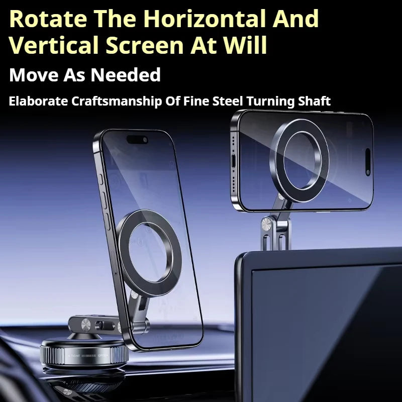 X53 Magnetic Phone Holder Rotating Folding Vacuum Suction Mag Stand For Car Navigation Gym Kitchen Streaming Bracket Quake