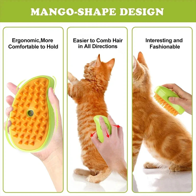Pet Grooming Brush Electric Spray Water Spray Kitten Pet Comb Soft Silicone Depilation Cats Bath Hair Brush Grooming Supplies Quake