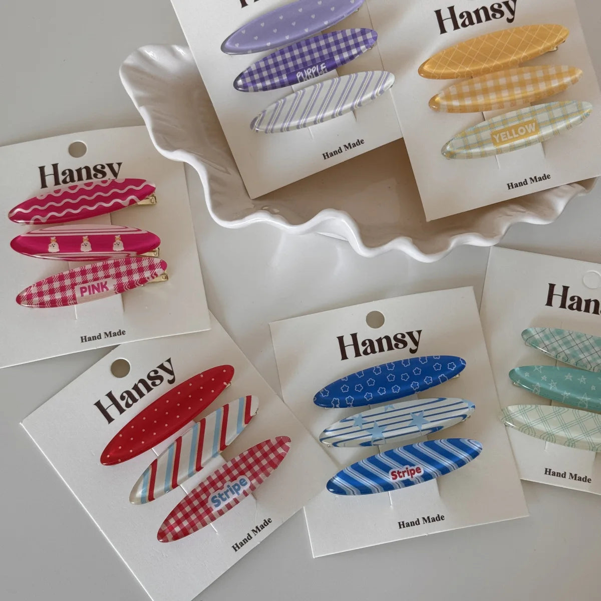 3pcs/bag Dopamine Colorful Jelly Hair Clips Sweet Cute Plaid Floral Patterns Bangs Clips Duckbill Clips Hair Styling Accessories Quake
