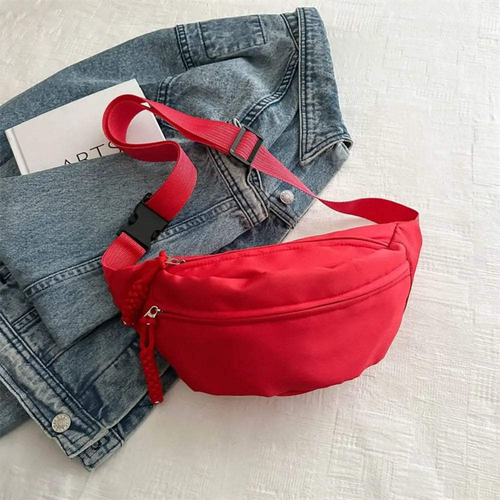 Fashion Half Moon Women's Chest Bag Large Capacity Oxford Cloth Waist Bags Multifunctional Waterproof Running Belt Bags Outdoor Quake 6