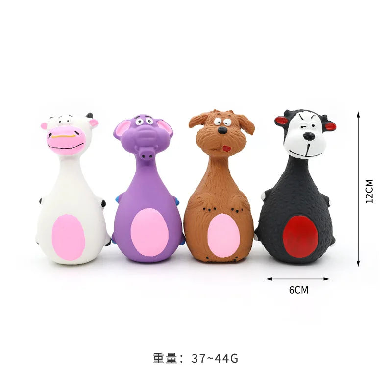 Soft Rubber Chew Toys Four Styles Squeaky Interactive Throwing Toys Cute Fun Pet Toys Quake