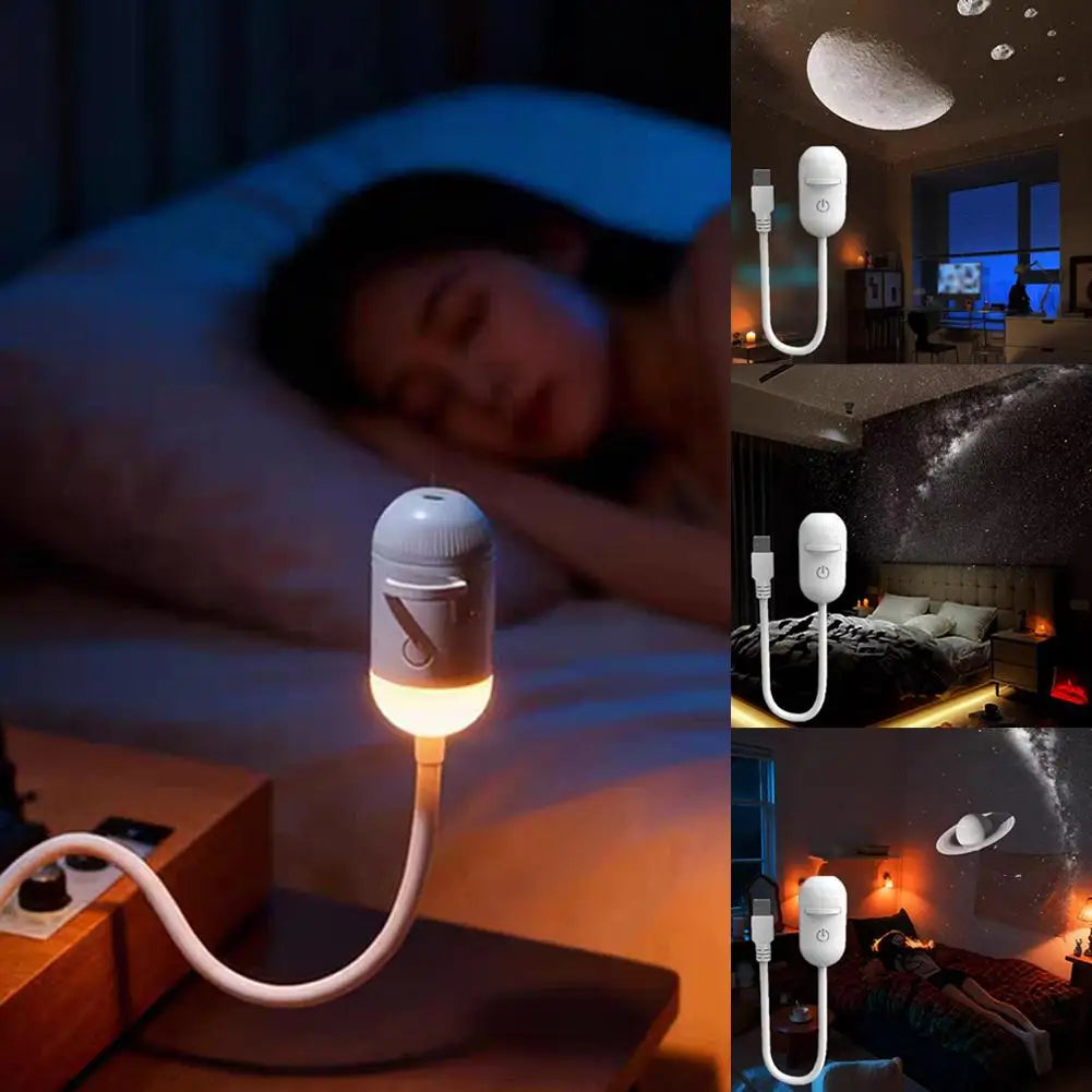 Wireless LED Wall Sconce Sunset Projector Starry Sky Night Light Cordless Rechargeable Battery Lamp for Bedroom Decor Quake