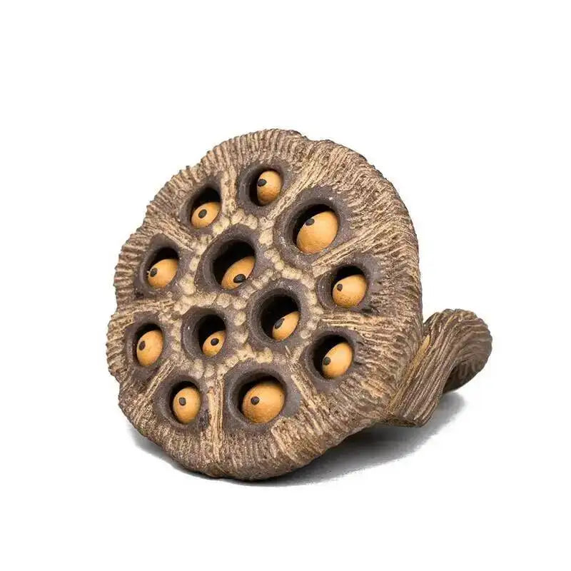 Yixing Zisha Tea Pet Lotus Pod Ornament Old Lotus Seed Sculpture Craft Tea Set Tea Ceremony Ceramic Accessories Miscellaneous Quake Style 2 1