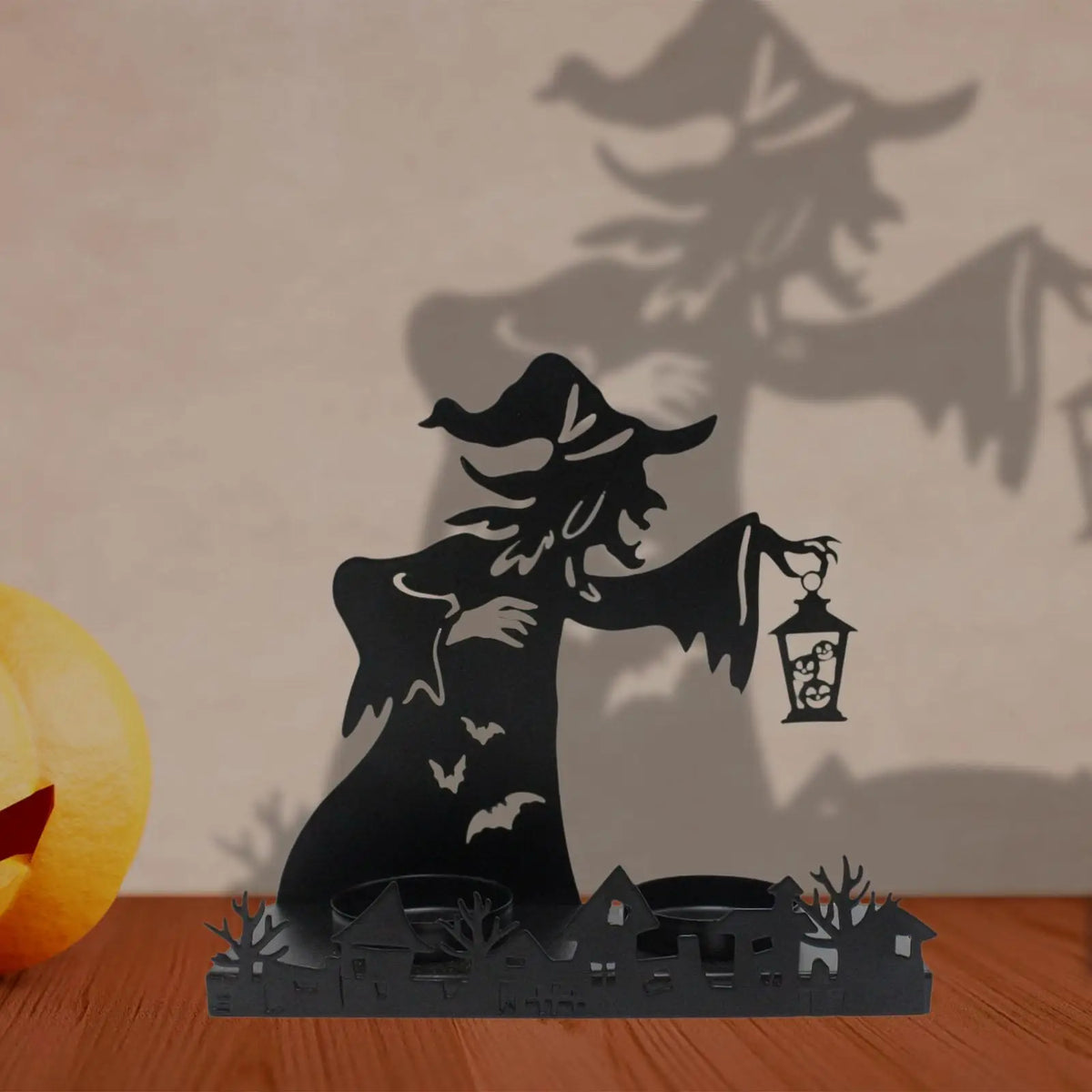Witch Tealight Candle Holder Gift Halloween Candle Holder Candlestick for Dining Room Dinner Wedding Housewarming Pillar Candle Quake