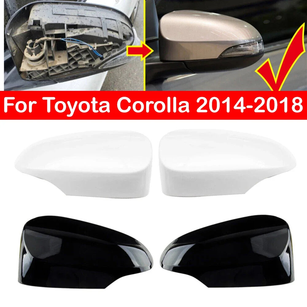 For Toyota Corolla 2014-2018 Car Replacement Rearview Side Mirror Cover Wing Cap Exterior Door Rear View Case Trim Black White Quake