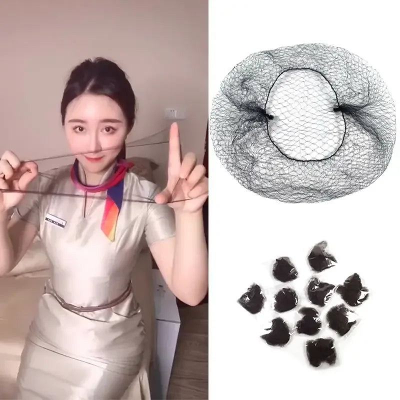5mm 20Pcs Invisible Nylon Hairnet Hair Nets for Wigs Weave Disposable Hair Soft Lines Dancing Hairnet for Bun Hair Tools Quake