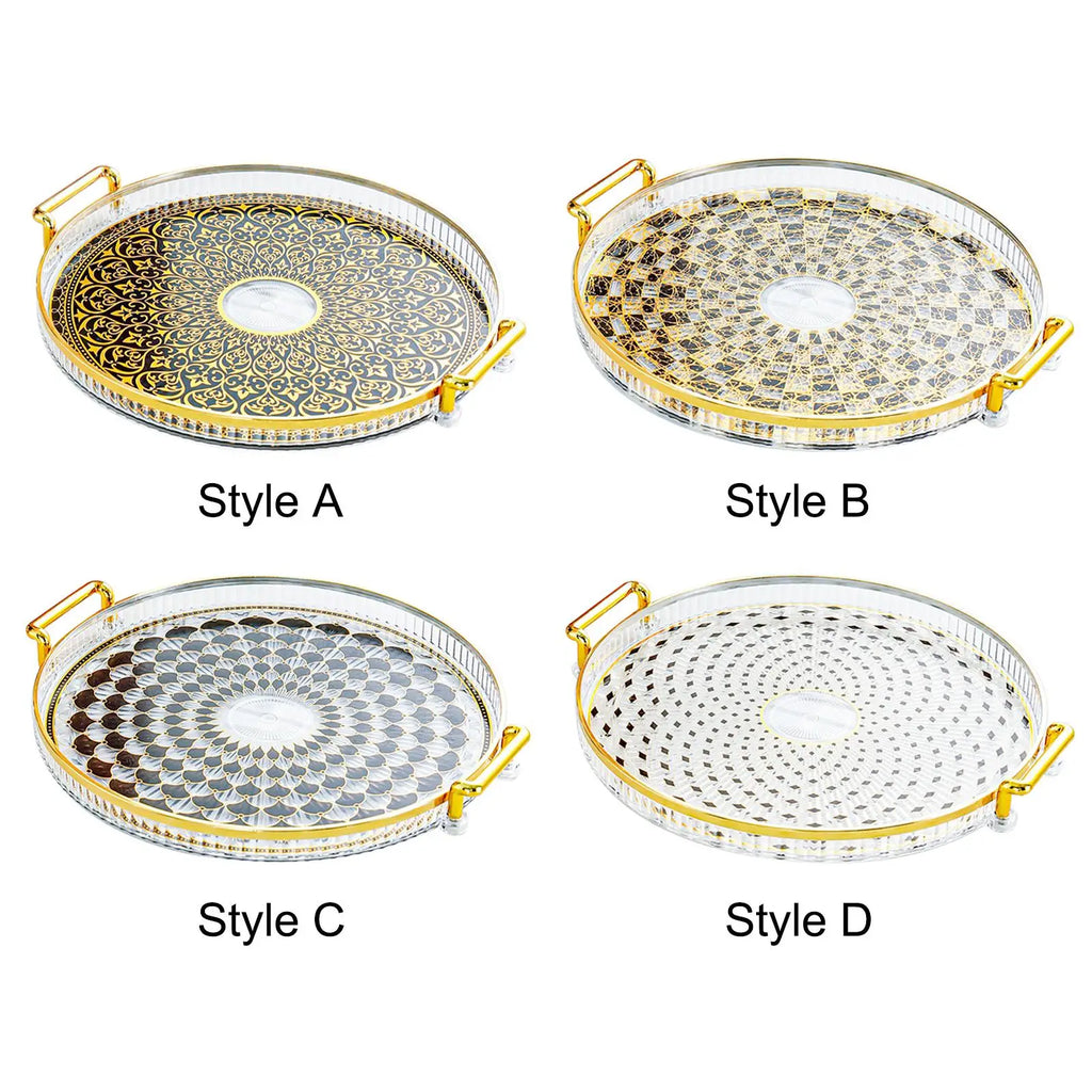 Round Organizer Tray Living Room Decorative Food Storage Tray Biscuit Cookies Pastry Tray Versatile Display Tray Home Decoration Quake