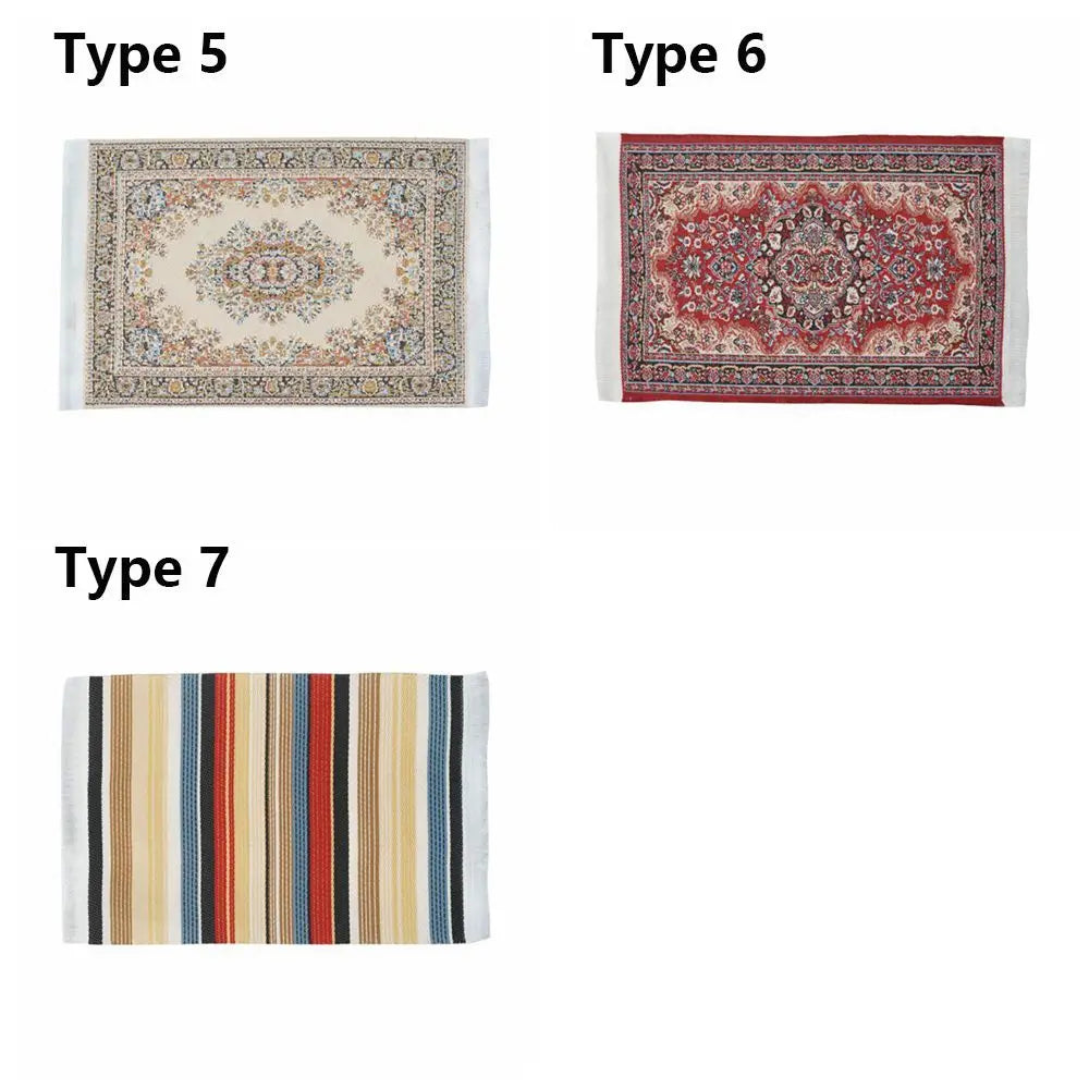 Toy Playing House Turkish Style Floor Coverings Miniature Weaving Rug Accessories Dollhouse Carpet Quake