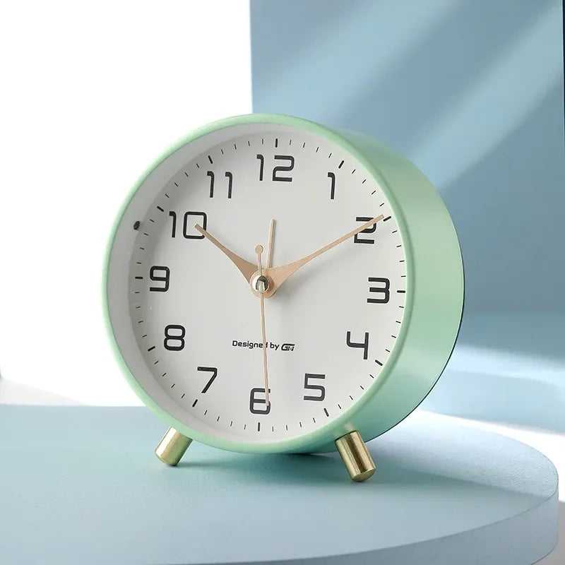 Desktop Small Alarm Clock Student Desktop Home Mute Alarm Clock Wake-up Tool Quake green