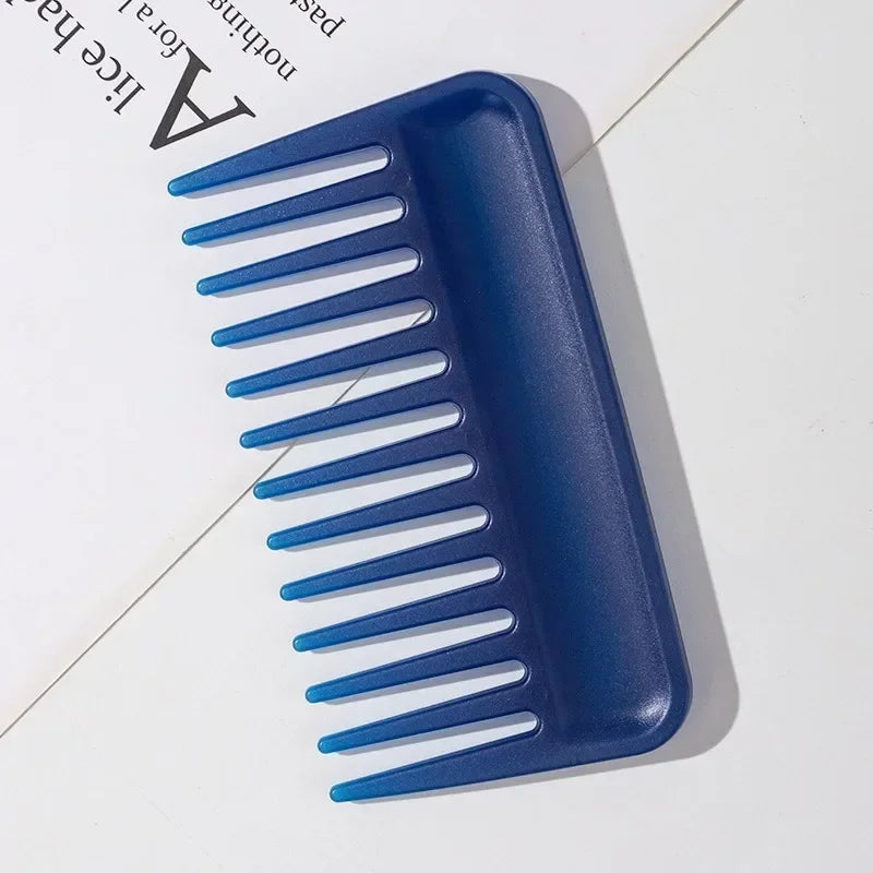 Shunfa Large Tooth Comb Household, Large Wide Tooth Thickened Portable Plastic Card Comb Quake blue