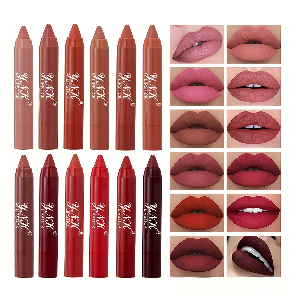 1pc Matte Lipstick Pen Automatic Rotary Lipstick Pencil Waterproof Non Fading Lip Liner Sexy Red Tint Lip Makeup Cosmetics Quake