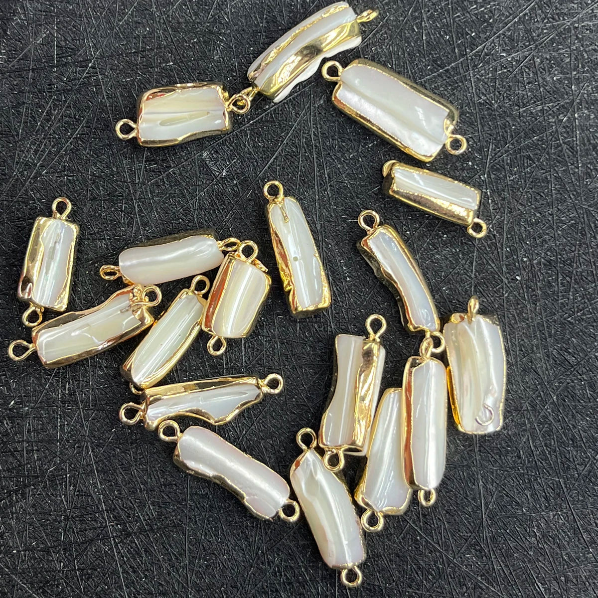 5Pcs Shell Connector Irregular Rectangle Connector 6x24mm-10x25mm For Jewelry Making DIY Necklace Bracelet Earrings Accessory Quake