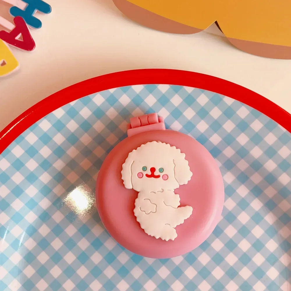 New Strawberry Folding Air Bag Combs with Mirrors Compact Pocket Size Travel Hair Brush Cosmetic Mirrors Head Massager Relaxing Quake cute dog