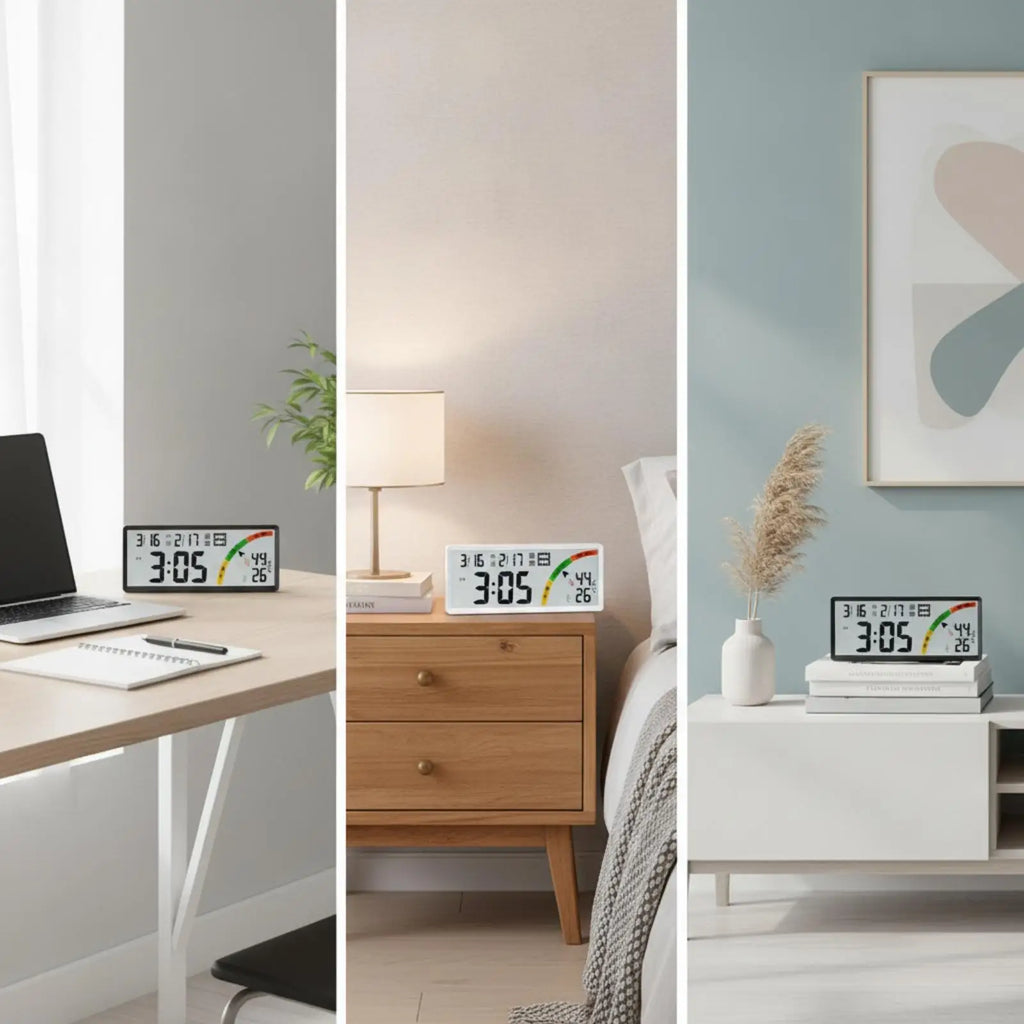 Digital Wall Clock Oversized Digits Wall Clock with Temperature Display Thin Bezel for Office, Living Room, Bedroom Quake