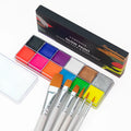 12-Color Vibrant UV Glow Face Paint Kit -Long-Lasting Oil-Neon Fluorescent Palette with Brushes Body Art Nighttime Face Painting Quake GlowPaint whitebrush