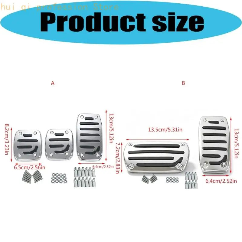 Silver Black Car Foot Covers with Anti-Slip Contact Strips Daily H8WE Quake