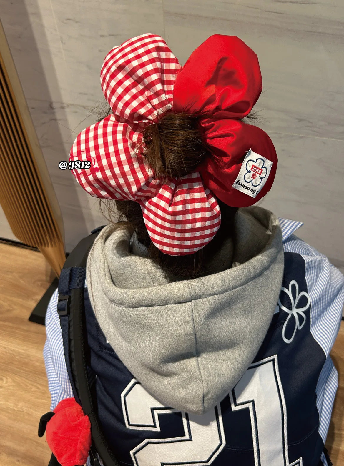 Big Sponge Flower Hair Scrunchies Sweet Fashion Headdress Women Girls Trendy Design Elastic Hair Bands Vacation Hair Accessories Quake red