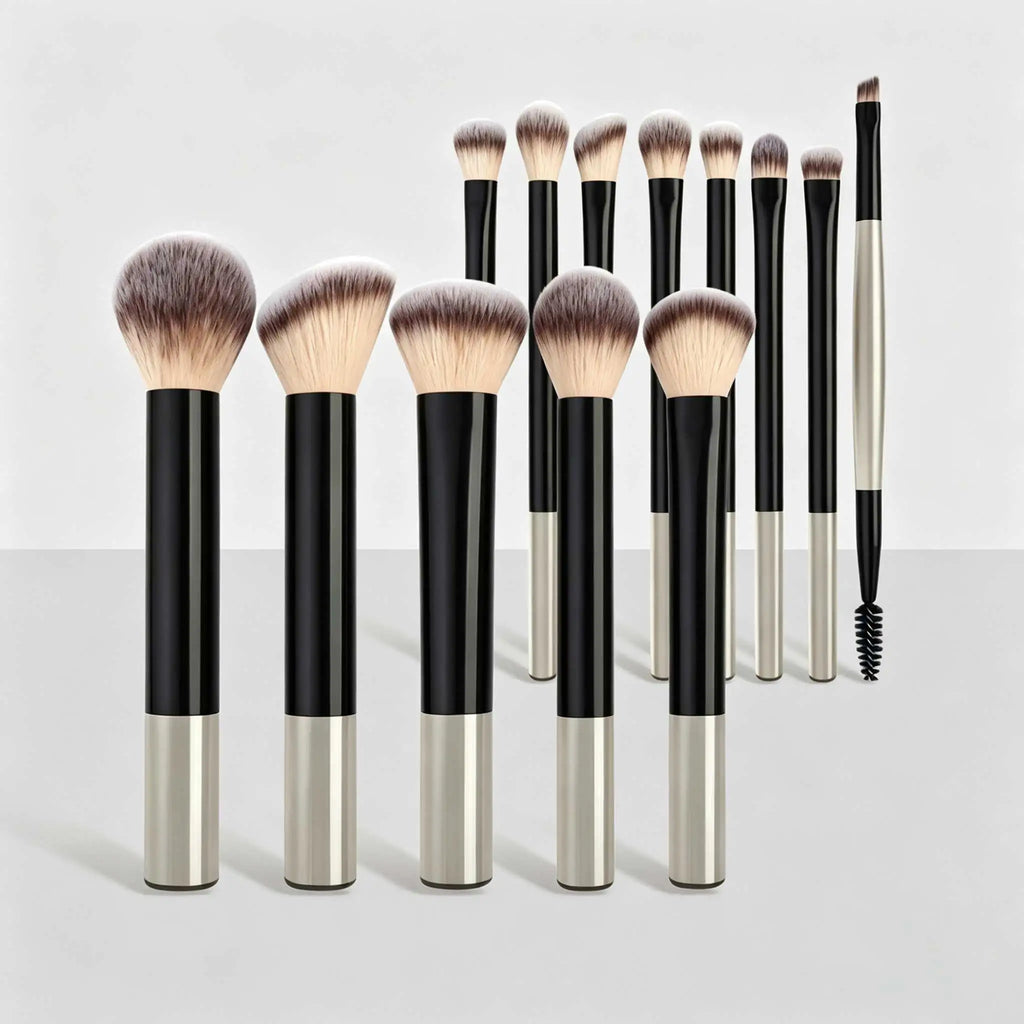 14Pcs Complete Makeup Brush Set Soft Synthetic Hair Foundation Blush Loose Powder Concealer Contour Blending Brushes Portable Tr Quake