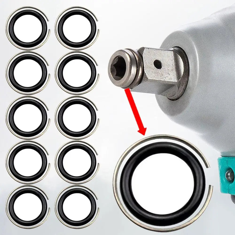 1/2" Retaining Ring Clip with O-Ring for Impact Wrench Socket Retainer Rings Socket Retaining Drive Friction Rings Part Quake