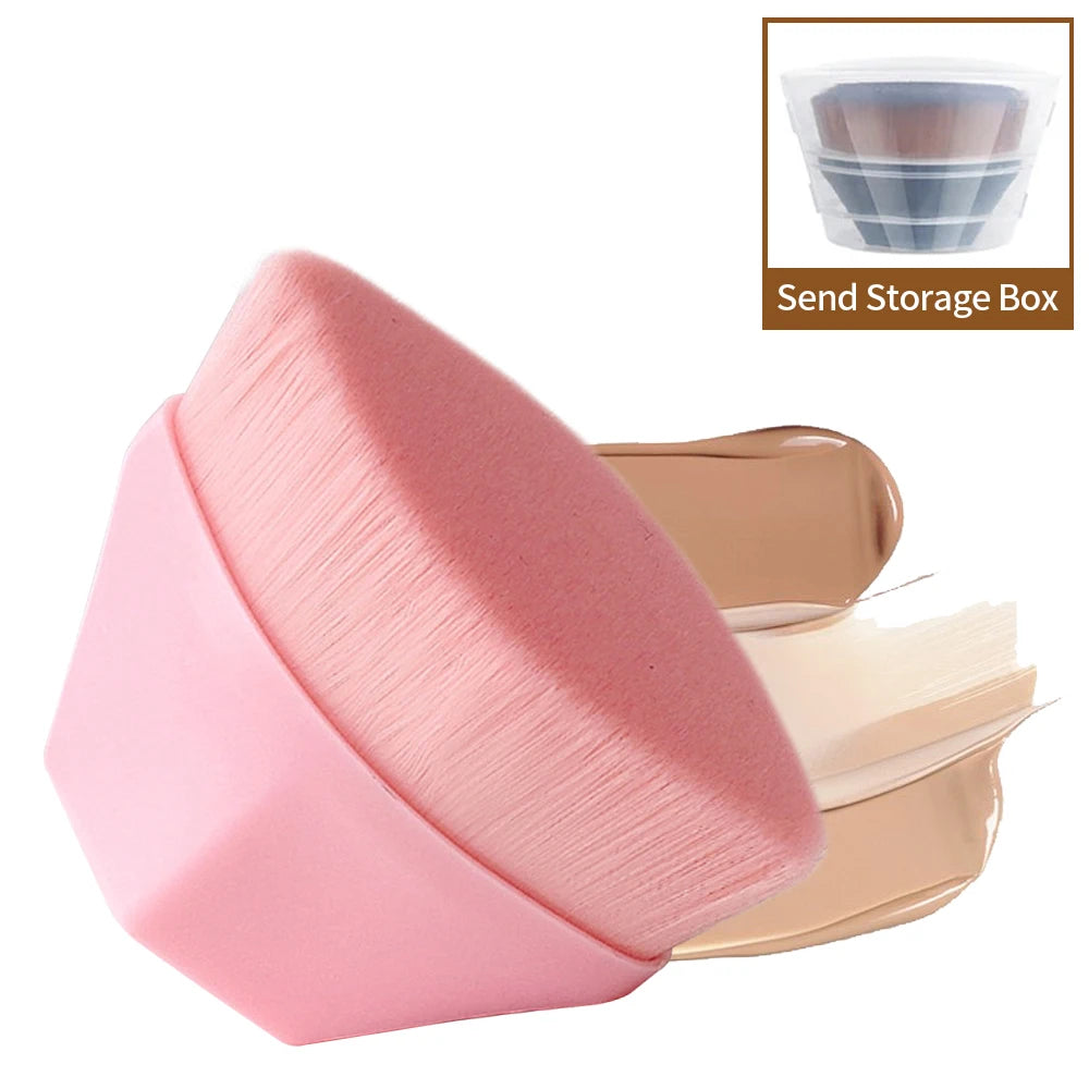1PC Foundation Brushes Makeup Korean Professional Cosmetics BB Cream Powder Make Up Brush Short Handle Magic Foundation Brush Quake All Pink