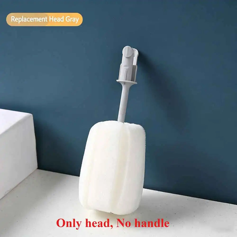 vvocci Bottle Brush Handheld Soft Head Food Grade Watering 360 Degree Rotation Baby Pacifier Cup Nipple Cleaning BrushesSilicone Quake B36 White Head