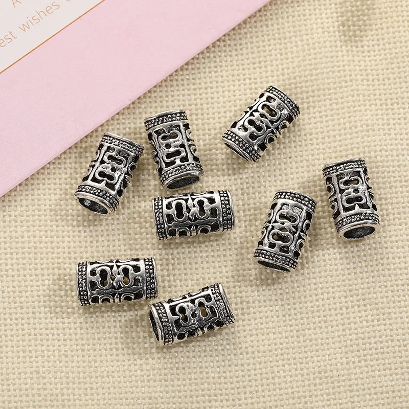 5Pcs Metal Hair Rings Beads Cuffs Tubes Charms Hair Braider Tool Dreadlock Dread Hair Braids Jewelry Decoration Accessories Quake