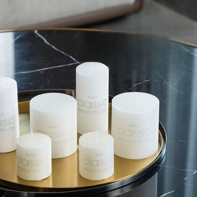 Classic European Ivory White Large Candle Smokeless and Odorless Romantic Wedding Hotel Decoration Festival Supplies Quake