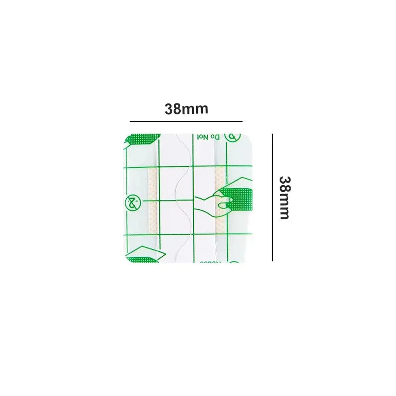 Waterproof PU Adhesive Band-Aid Stickers, 50pcs Square Protective Bandages 38mm x 38mm, Transparent First Aid Wound Dressings Quake M469 50pcs 38x38mm