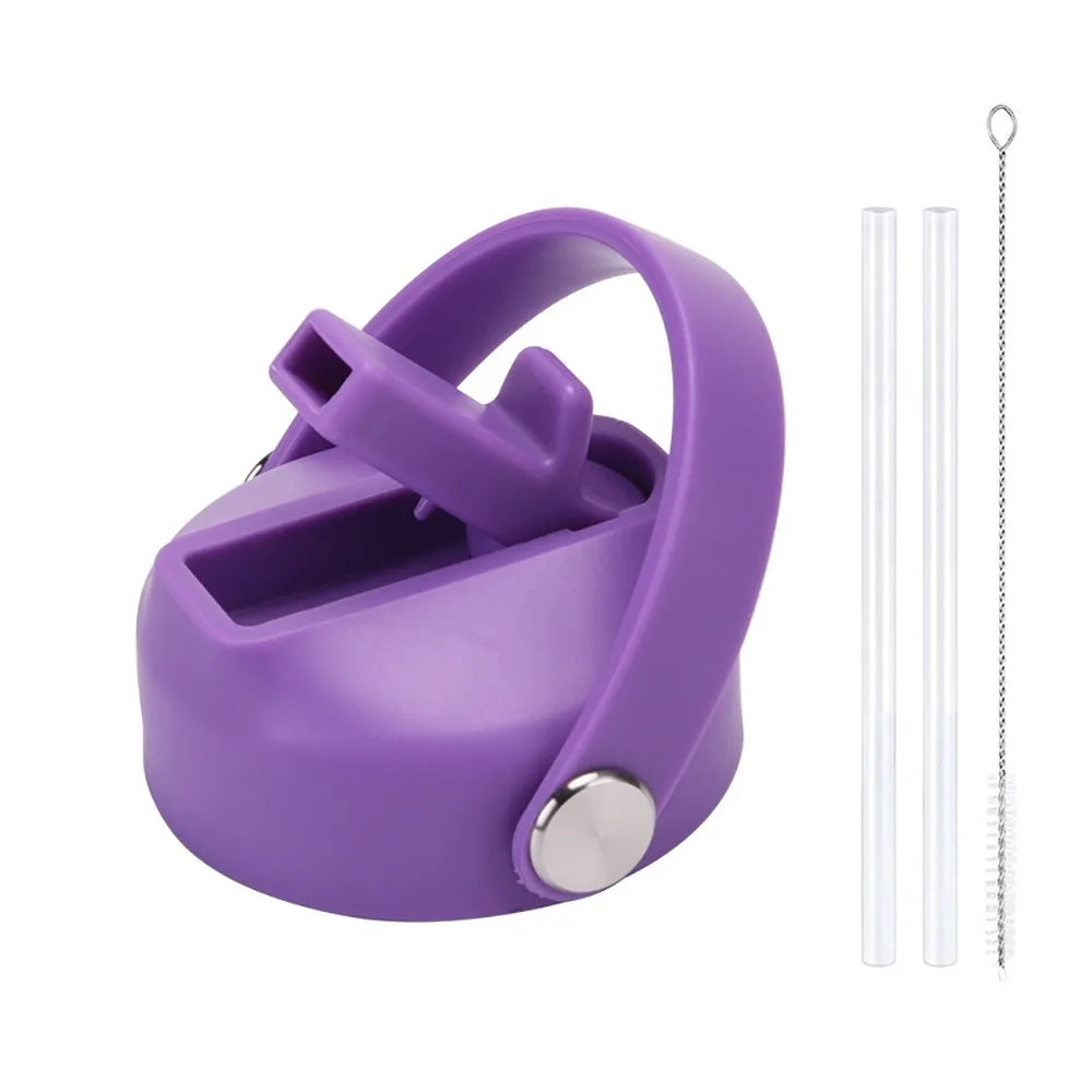 PP Plastic Cup Lid Splash Spill Proof With Big Handle Vacuum Bottle Replacement Lid Wide Mouth Bottle Cover Quake 14