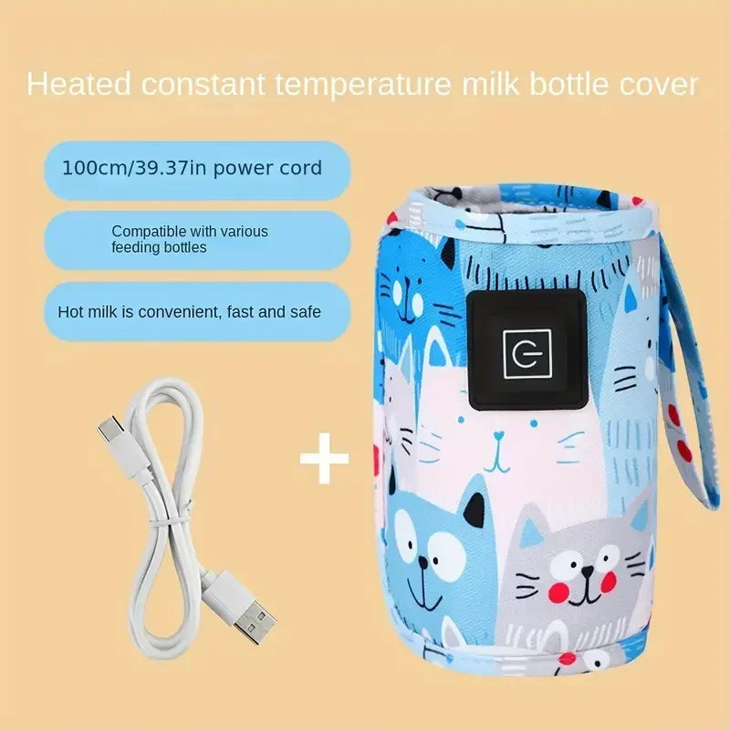 vvocciTravel baby stroller USB milk water insulation bag portable universal constant temperature bottle feeding insulation cover Quake B360 blue