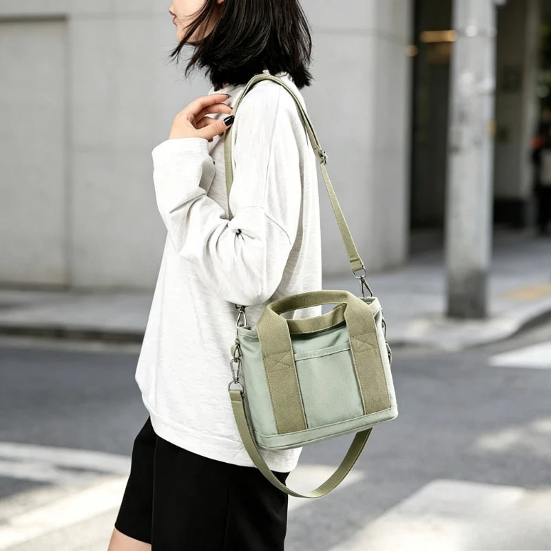 Women Versatile Canvas Tote Bag Large Capacity Single Shoulder Handbag Eco Friendly Reusable Casual Daily Shopping Pouch Quake