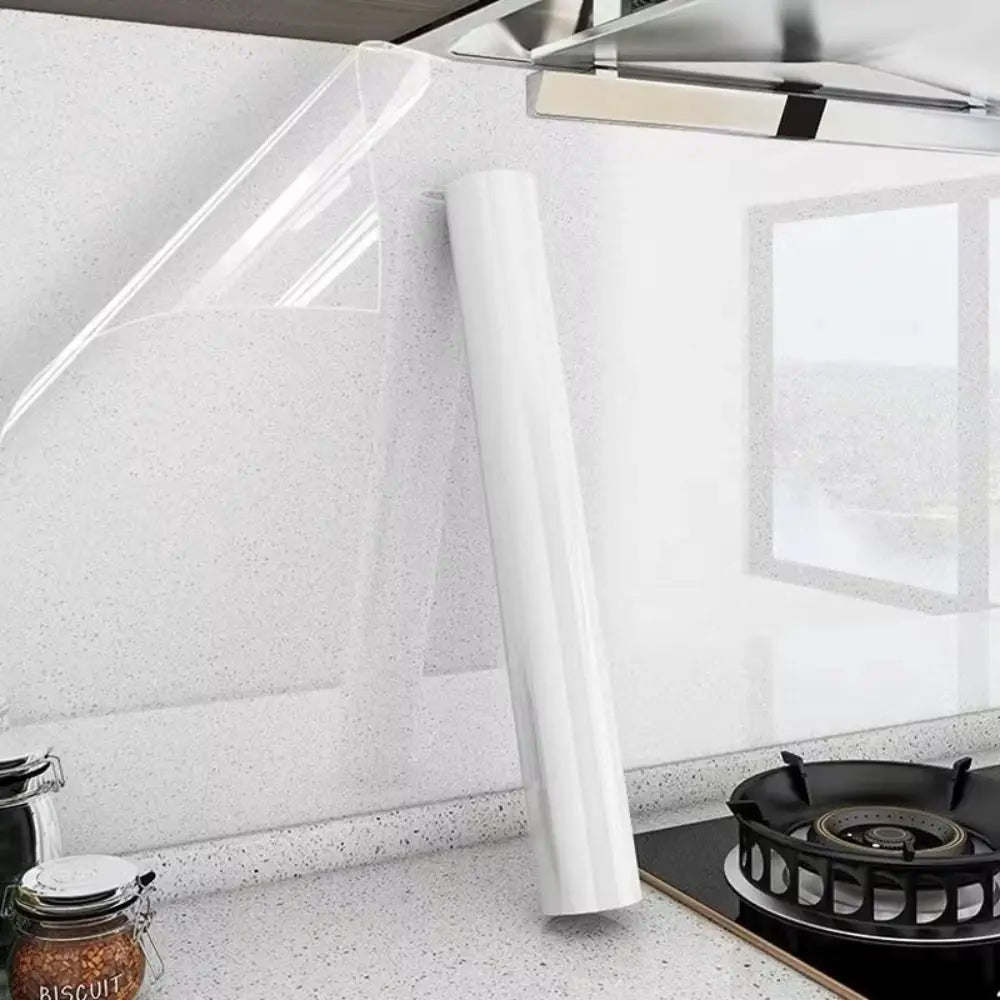 Oil Proof Wall Protector Film Electrostatic Adsorption Transparent Wall Sticker Heat-resisting Waterproof Sticker Kitchen Quake